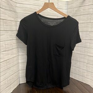 American Eagle Outfitters Black Relaxed Short Sleeve Tee